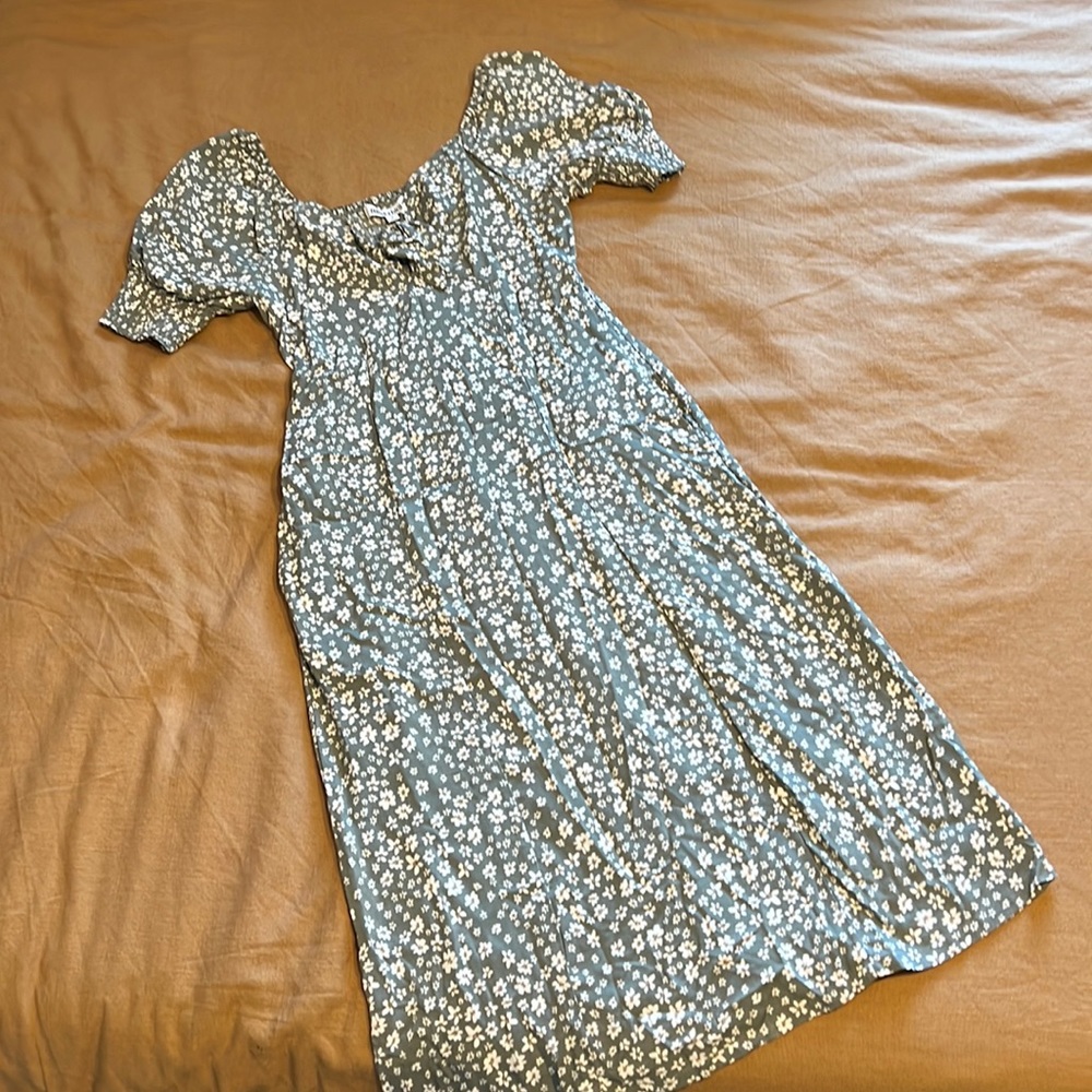 Sage CottageCore Dress